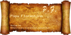 Popu Florentina névjegykártya